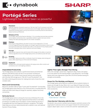 Dynabook Laptops: The Portege Series