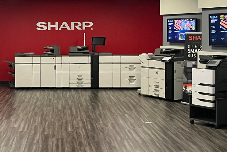 Copier showroom in Sharp Office in Charlotte