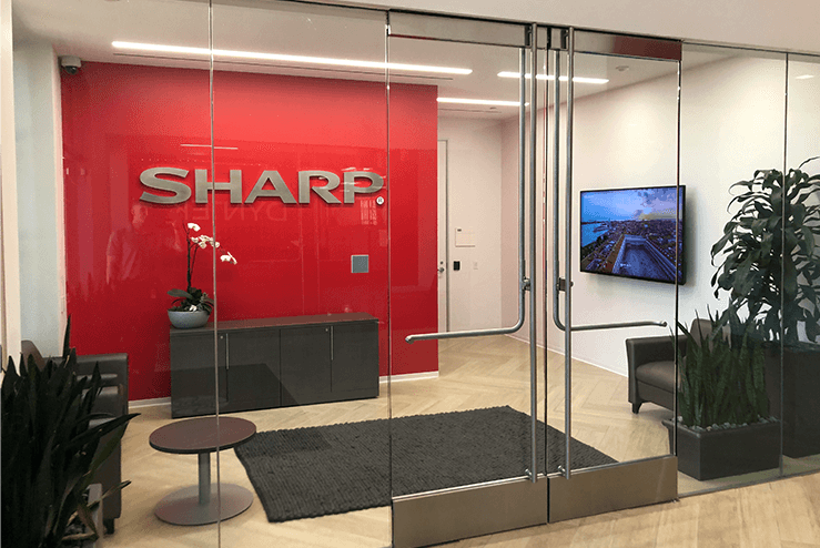 Image of lobby of Sharp Office in Irvine California